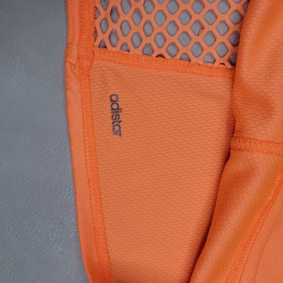Adidas Womens Climacool Orange Razor Back Tank Top Zip Pocket Size X Small - Picture 6 of 7